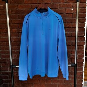 IZOD PerformX Men’s Quarter Zip Pullover XL Blue Athletic Performance Top Stretc